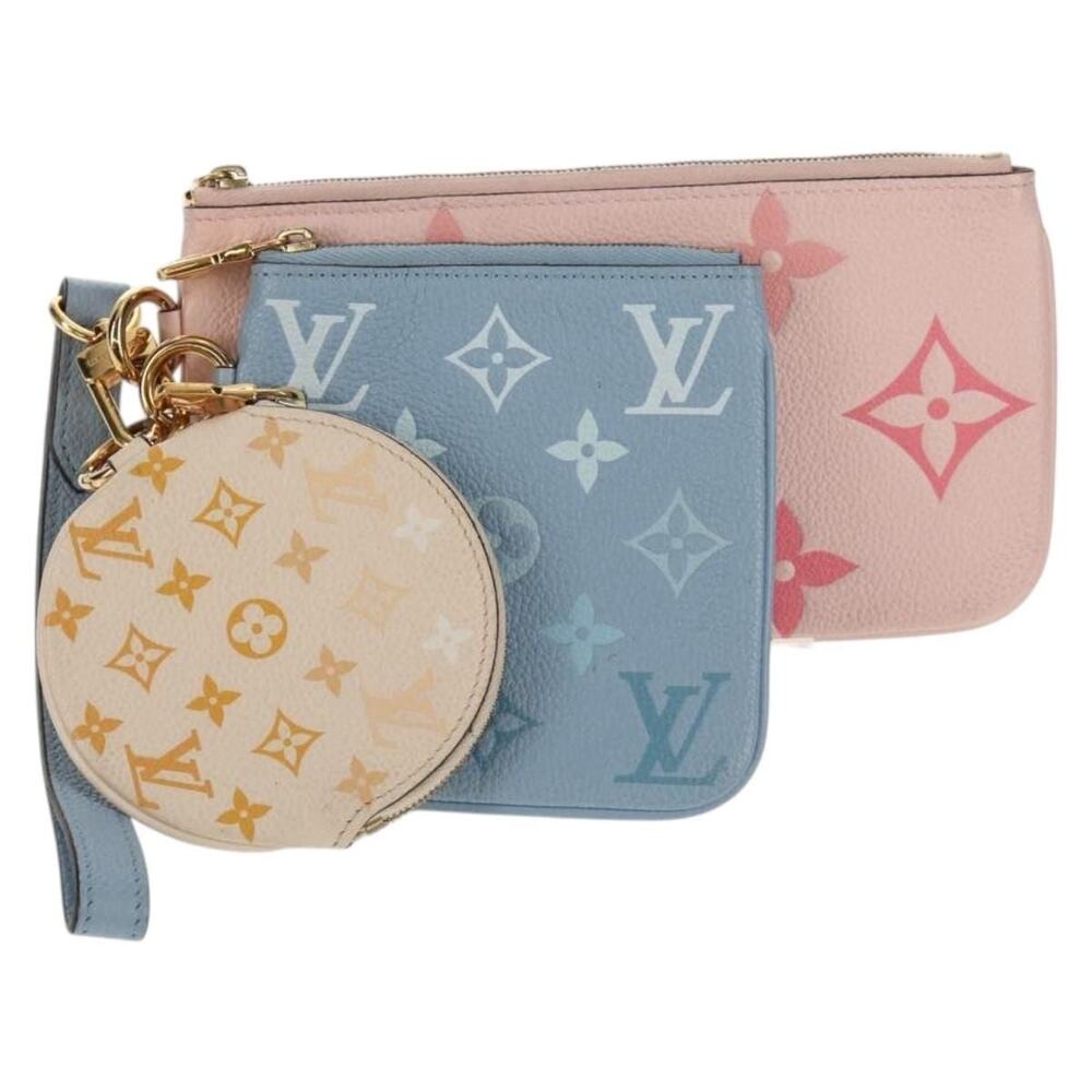 Louis Vuitton Monogram Empreinte Pochette Trio Pouch Pink